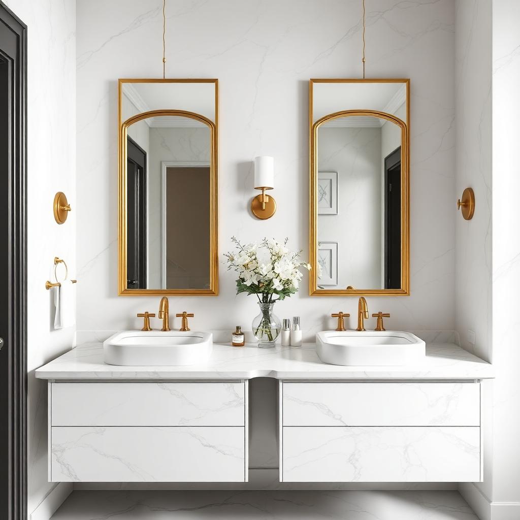 Quartzite bathroom vanity